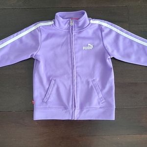 GIRL'S PURPLE PUMA SWEATER ZIP UP JACKET